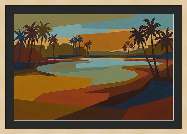 Turquoise Lagoon Surrounded By Palms