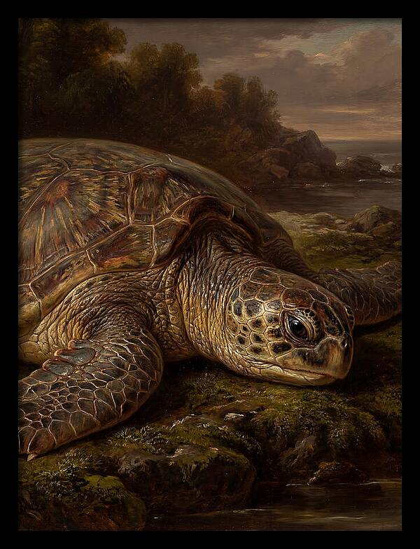 Turtle Resting By The Shore