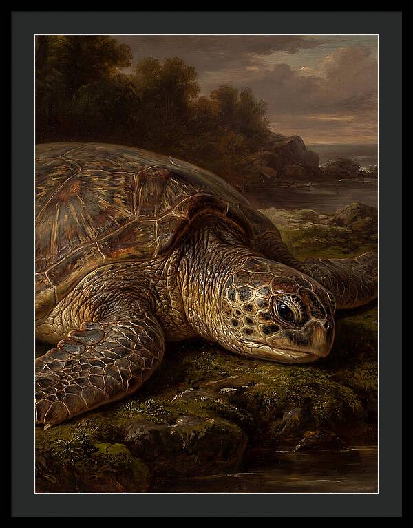 Turtle Resting By The Shore