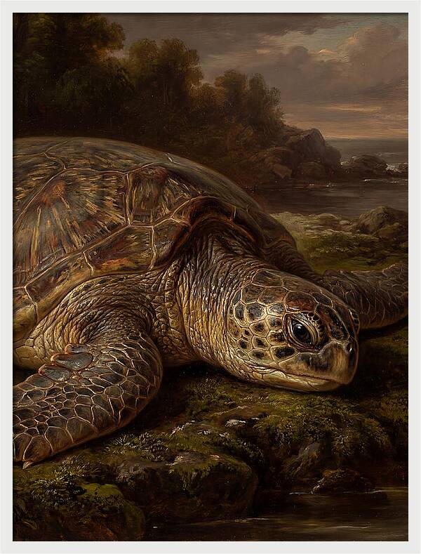 Turtle Resting By The Shore