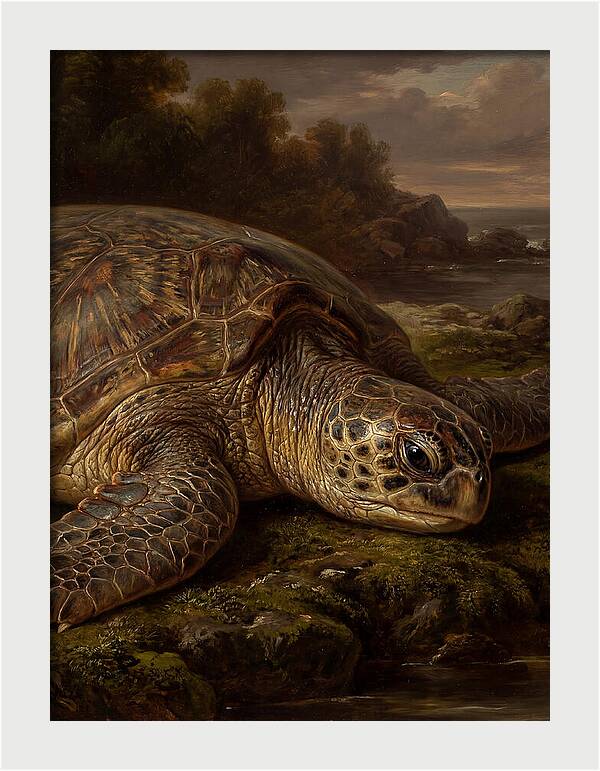 Turtle Resting By The Shore