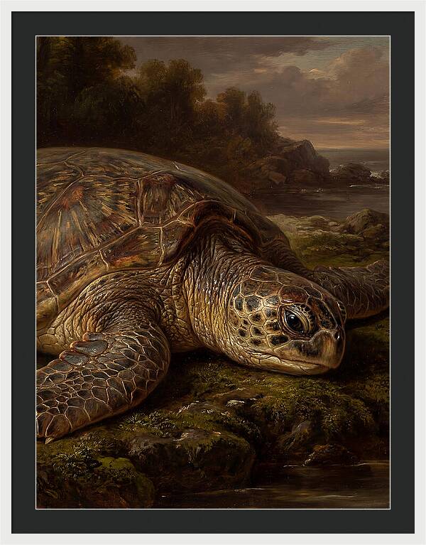Turtle Resting By The Shore