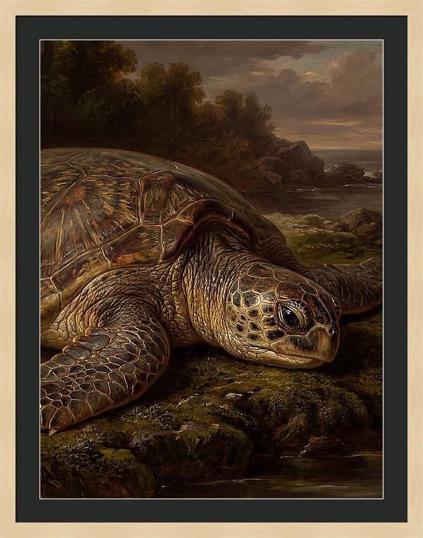 Turtle Resting By The Shore