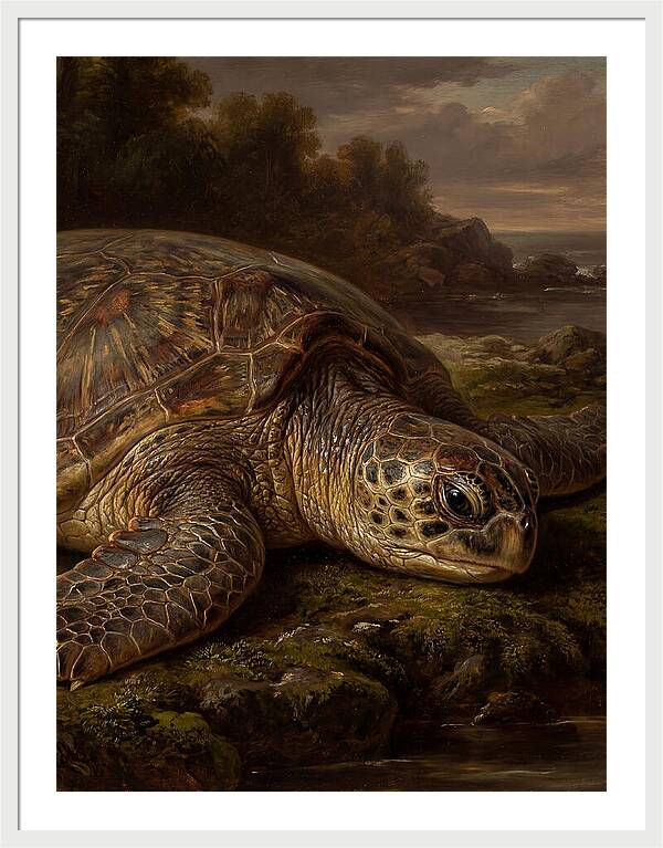 Turtle Resting By The Shore