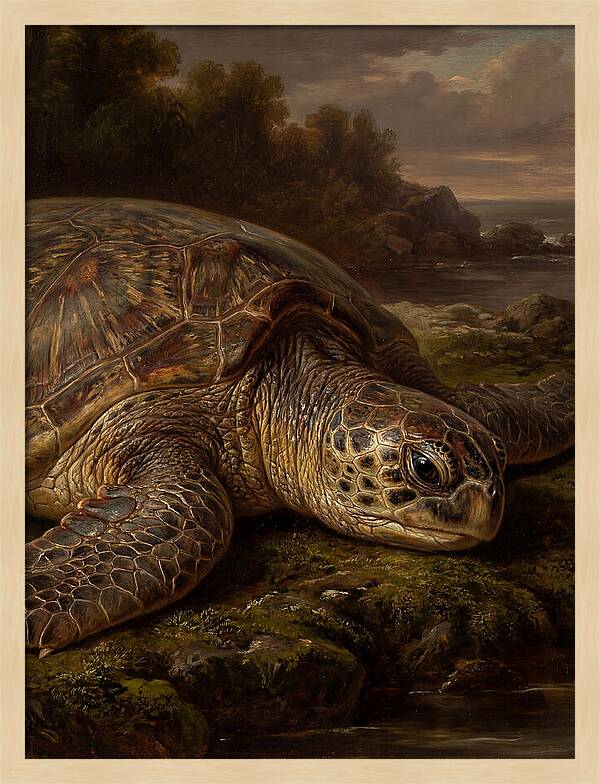 Turtle Resting By The Shore