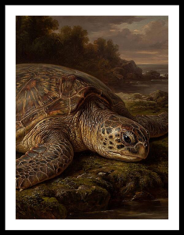 Turtle Resting By The Shore