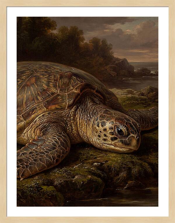 Turtle Resting By The Shore