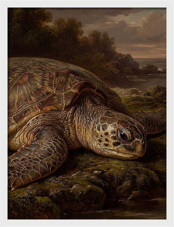 Turtle Resting By The Shore