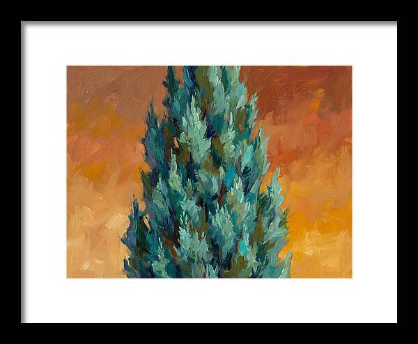 Tuscan Cypress Against Sunset