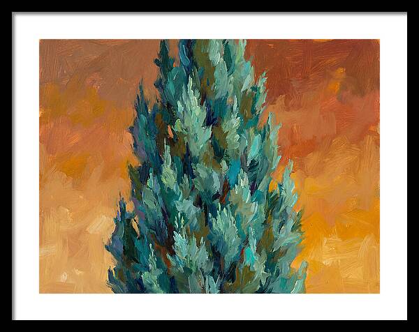 Tuscan Cypress Against Sunset