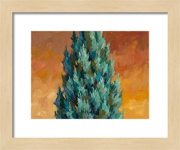 Tuscan Cypress Against Sunset