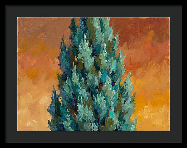 Tuscan Cypress Against Sunset