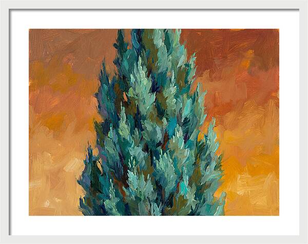 Tuscan Cypress Against Sunset