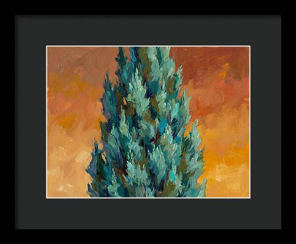 Tuscan Cypress Against Sunset