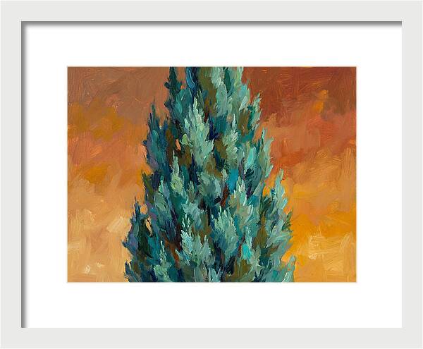 Tuscan Cypress Against Sunset
