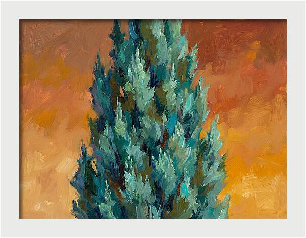 Tuscan Cypress Against Sunset
