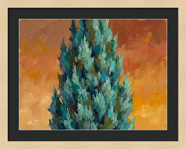 Tuscan Cypress Against Sunset