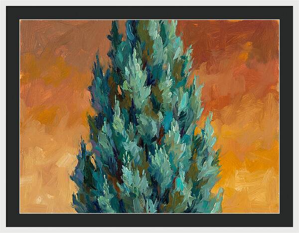 Tuscan Cypress Against Sunset
