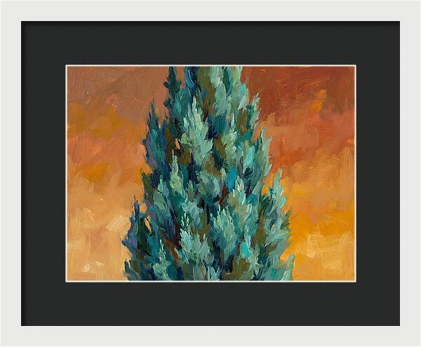 Tuscan Cypress Against Sunset