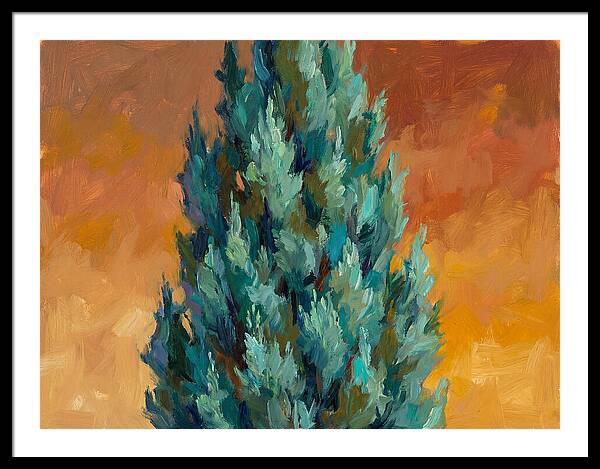 Tuscan Cypress Against Sunset