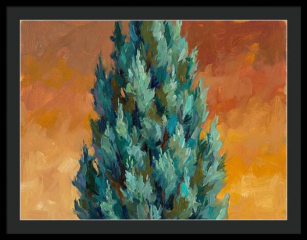 Tuscan Cypress Against Sunset