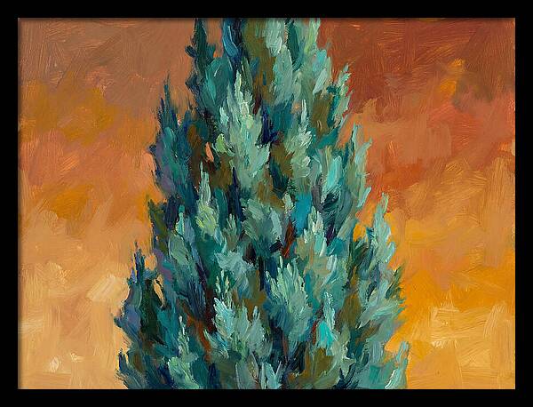 Tuscan Cypress Against Sunset