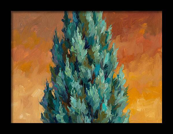 Tuscan Cypress Against Sunset