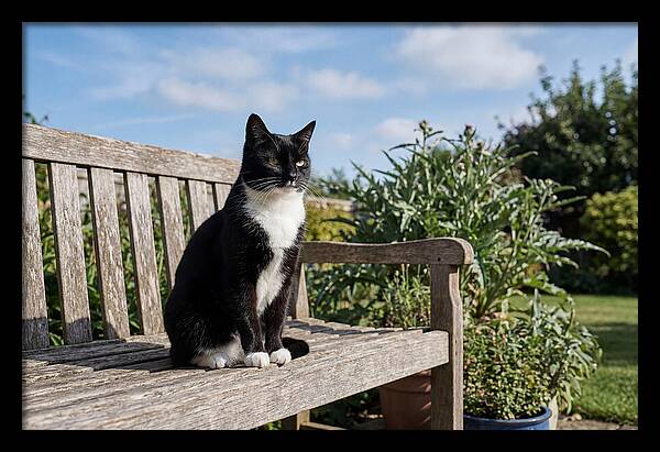 Tuxedo Cat In The Garden