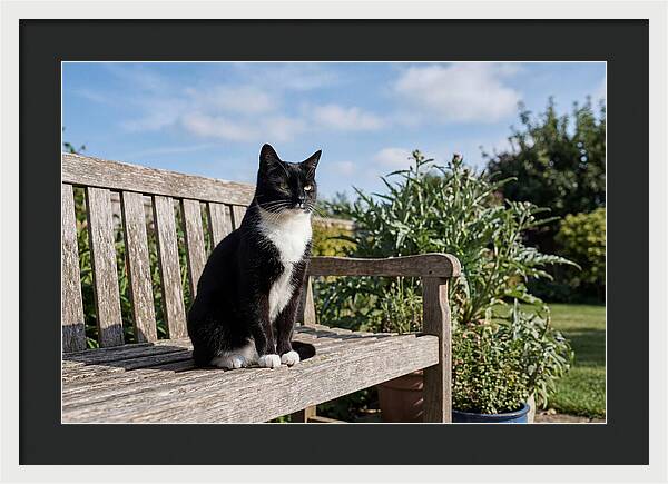Tuxedo Cat In The Garden