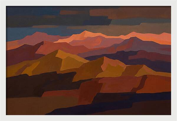Twilight Alpenglow Over Peaks