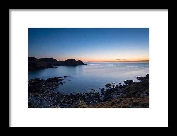 Twilight Blue Hour Over Calm Coastal Bay