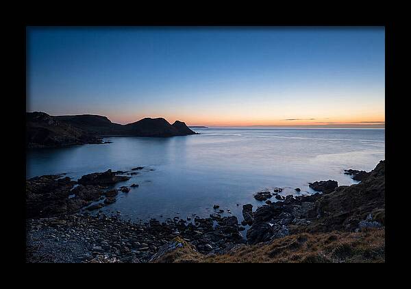 Twilight Blue Hour Over Calm Coastal Bay
