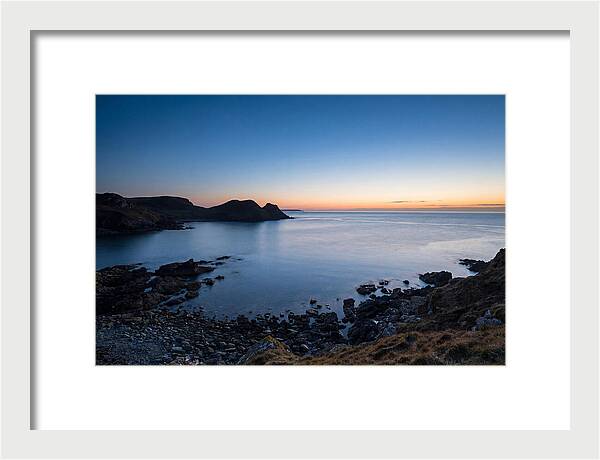 Twilight Blue Hour Over Calm Coastal Bay