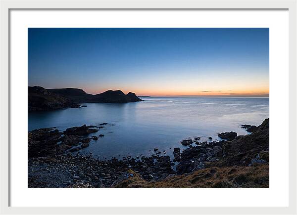 Twilight Blue Hour Over Calm Coastal Bay