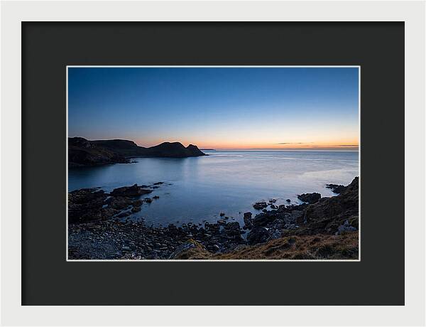 Twilight Blue Hour Over Calm Coastal Bay