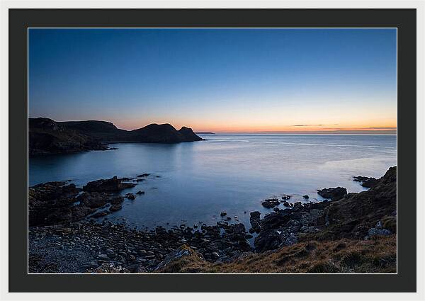 Twilight Blue Hour Over Calm Coastal Bay