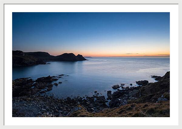 Twilight Blue Hour Over Calm Coastal Bay