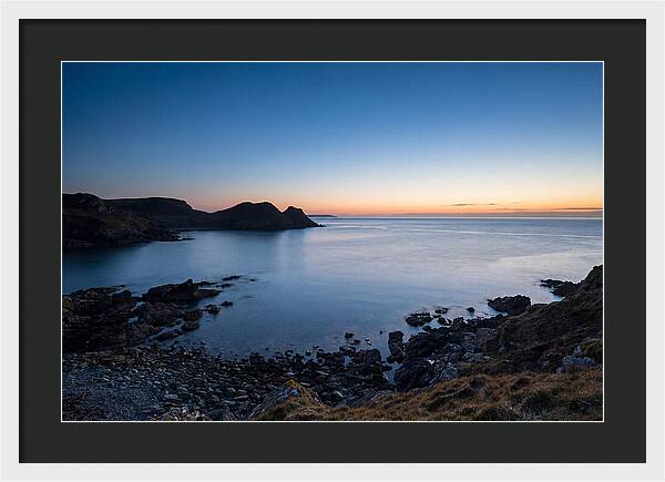 Twilight Blue Hour Over Calm Coastal Bay