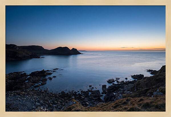 Twilight Blue Hour Over Calm Coastal Bay