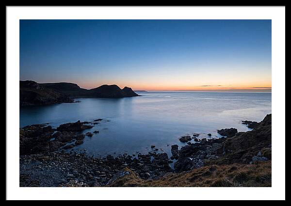 Twilight Blue Hour Over Calm Coastal Bay