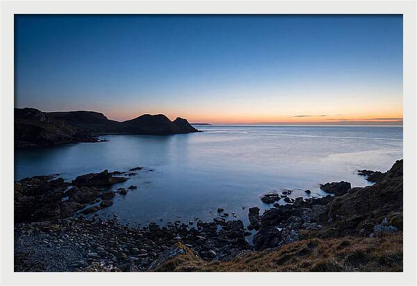Twilight Blue Hour Over Calm Coastal Bay