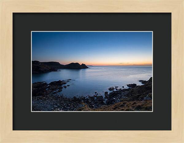 Twilight Blue Hour Over Calm Coastal Bay