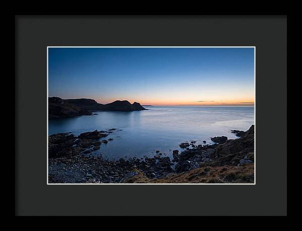 Twilight Blue Hour Over Calm Coastal Bay