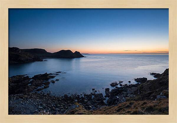 Twilight Blue Hour Over Calm Coastal Bay