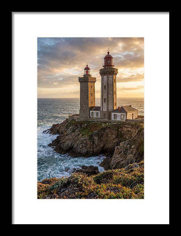 Twin Lights At Sunset
