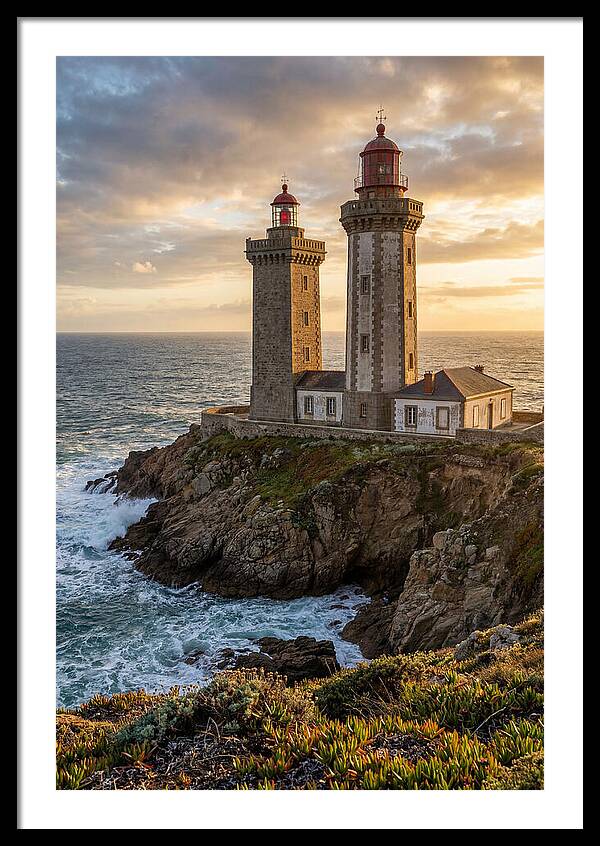 Twin Lights At Sunset