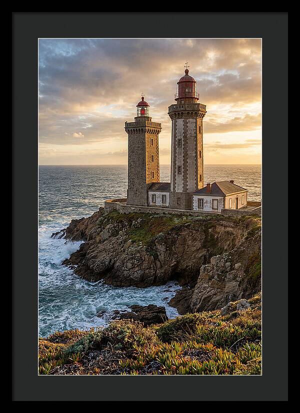 Twin Lights At Sunset
