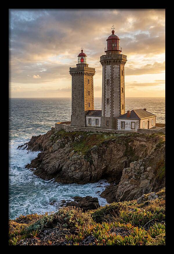 Twin Lights At Sunset
