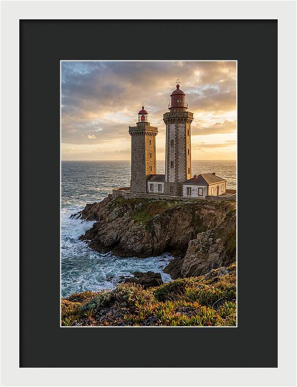 Twin Lights At Sunset