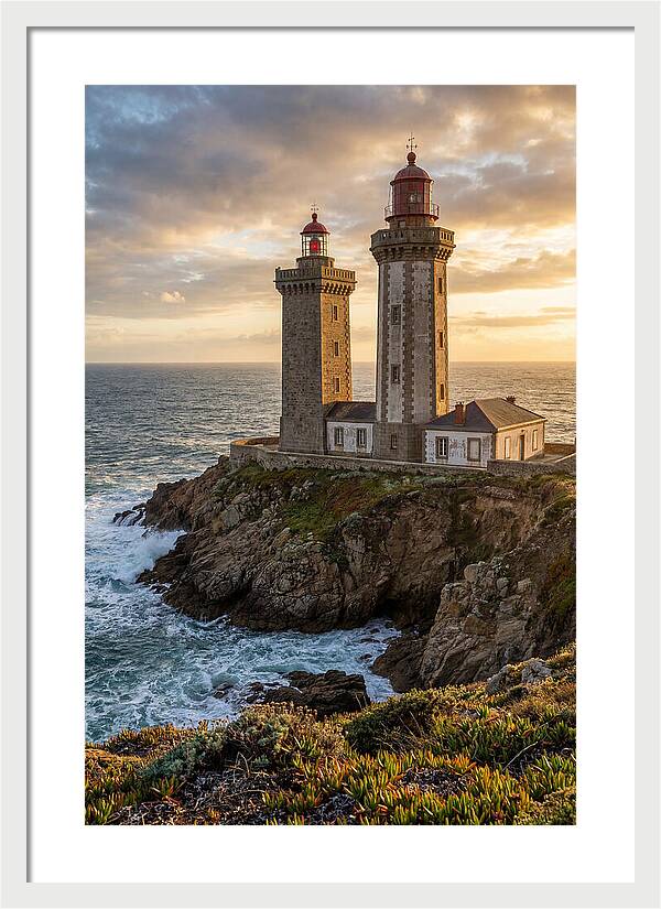 Twin Lights At Sunset